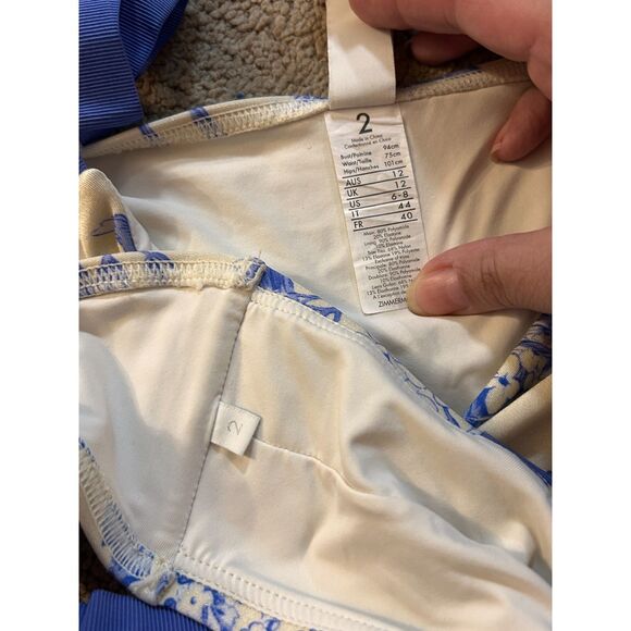 RARE Zimmerman Verity Tie Bandeau Bikini Set, Blue & White 6-8 - Picture 5 of 8